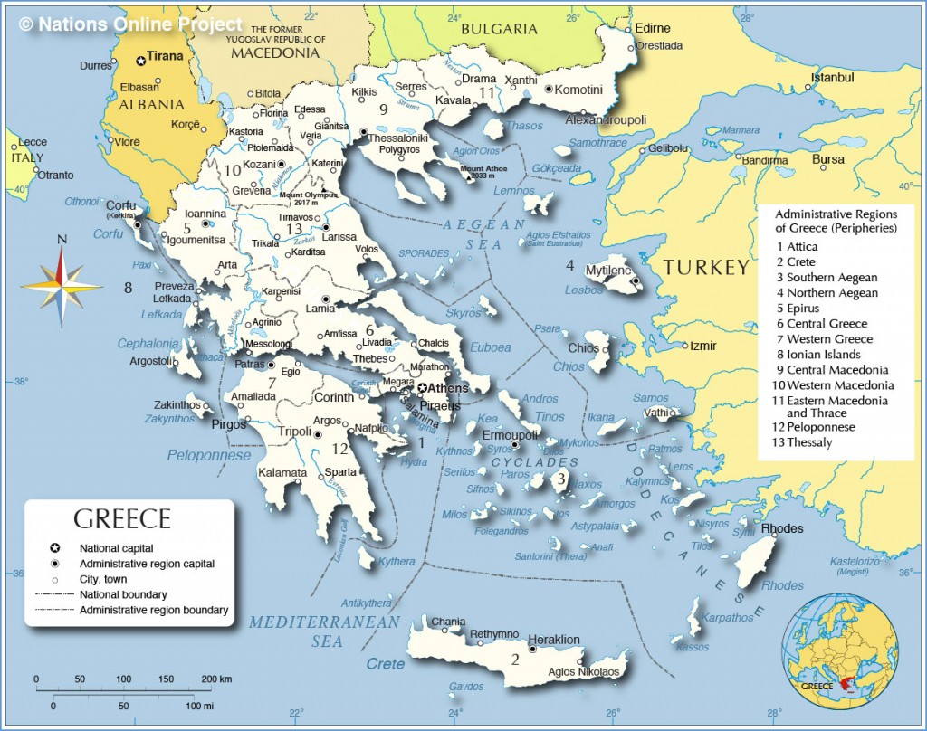 GreeceAdministrativeMap DÉCOUVRIR LA GRÈCE